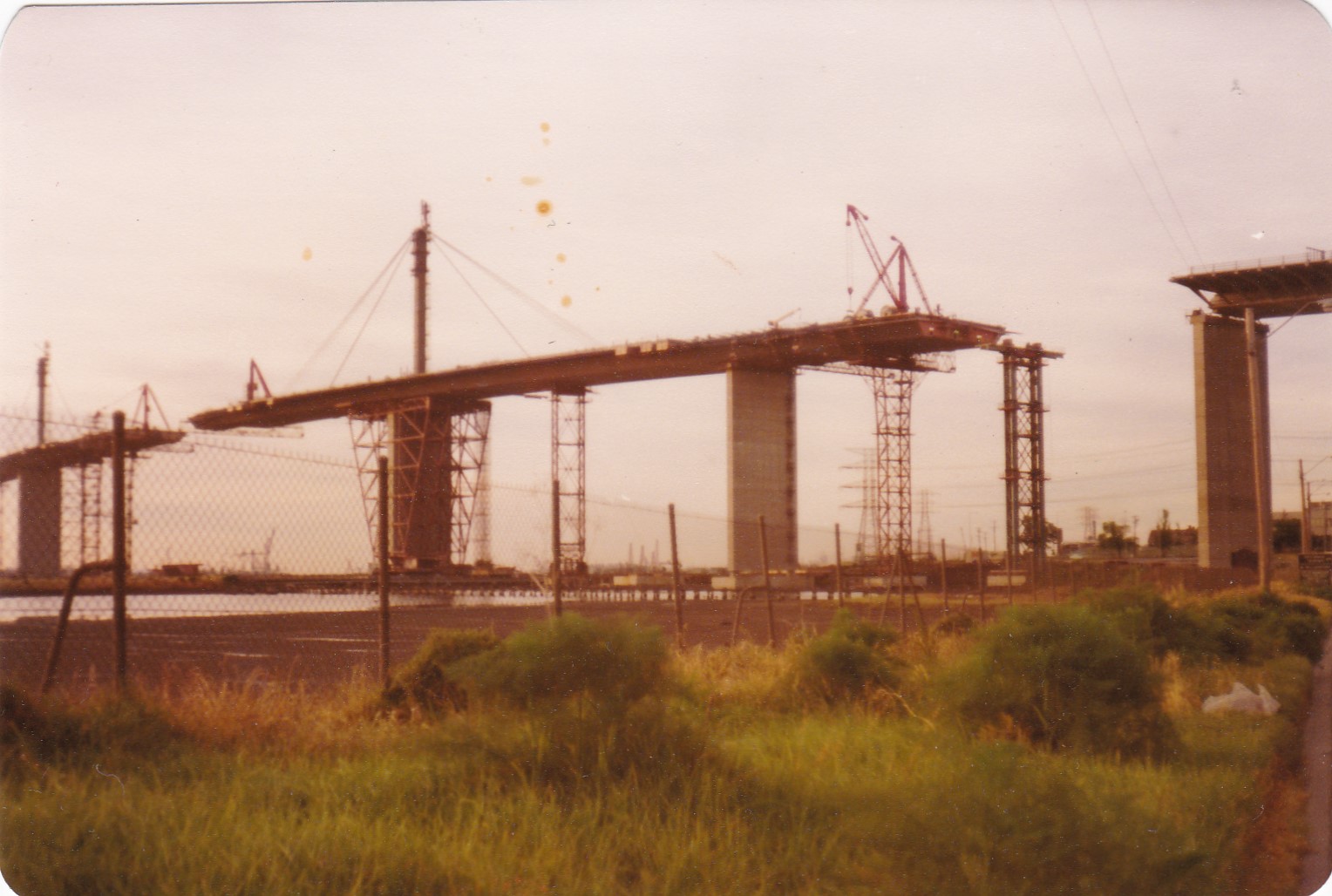 Shot of the bridge under construction 